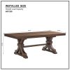 78.74''Rectangular Rubber Wood Dining Table for 6-8 with Wooden Trestle Pedestal Base