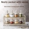 1pc Seasoning Jar With Retractable Spoon; Glass Spice Jar Seasoning Box; Seasoning Container With Lid And Spoon For Salt; Sugar And Spices; Kitchen Su