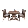 78.74''Rectangular Rubber Wood Dining Table for 6-8 with Wooden Trestle Pedestal Base