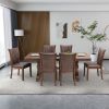 78.74''Rectangular Rubber Wood Dining Table for 6-8 with Wooden Trestle Pedestal Base