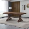 78.74''Rectangular Rubber Wood Dining Table for 6-8 with Wooden Trestle Pedestal Base