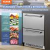 VEVOR 24 inch Undercounter Refrigerator, 2 Drawer Refrigerator with Different Temperature, 4.87 Cu.ft. Capacity