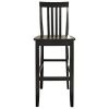 Set of 2 - Solid Hardwood 30-inch Bar Stool in Black Wood Finish