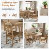 Rustic 5-Piece Extendable Dining Table Set Round Trestle Table and 4 Cross Back Dining Chairs for Kitchen, Dining Room